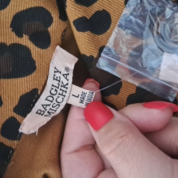 NWT BADGLEY MISCHKA LEOPARD SHACKET SIZE SMALL - Picture 3 of 5